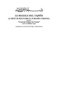 LE REGOLE DEL TAJWÏD